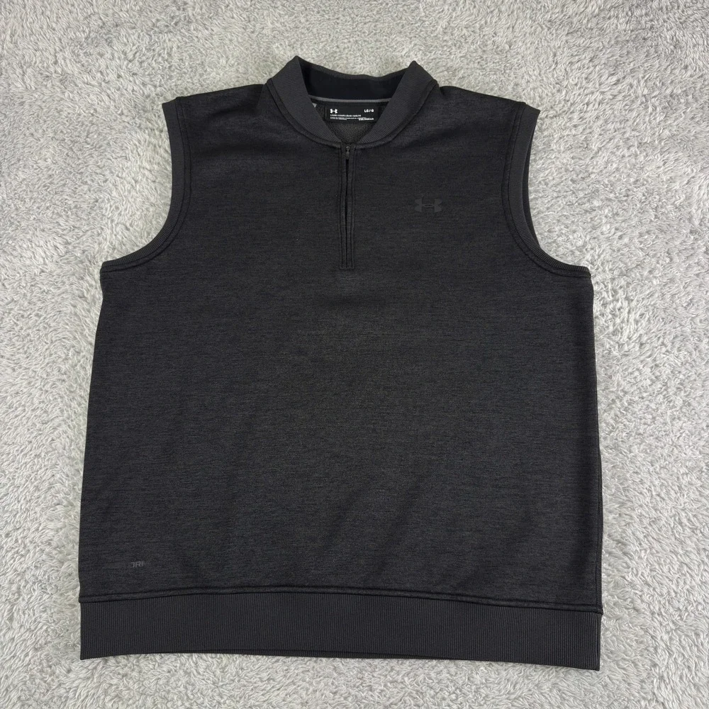 Under Armour ColdGear Storm‎ Mens Golf Vest Quarter Zip Gray Heather Large LG